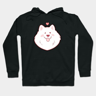 Cute Samoyed face with a heart illustration Hoodie